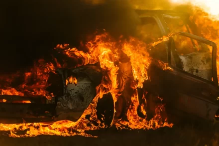 Vier politieauto’s volledig uitgebrand bij politiebureau in Tiel